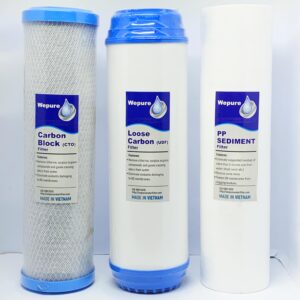 Domestic RO Cartridge Set – PPF + UDF + CTO – 10-Inch Filters (Made in Vietnam)